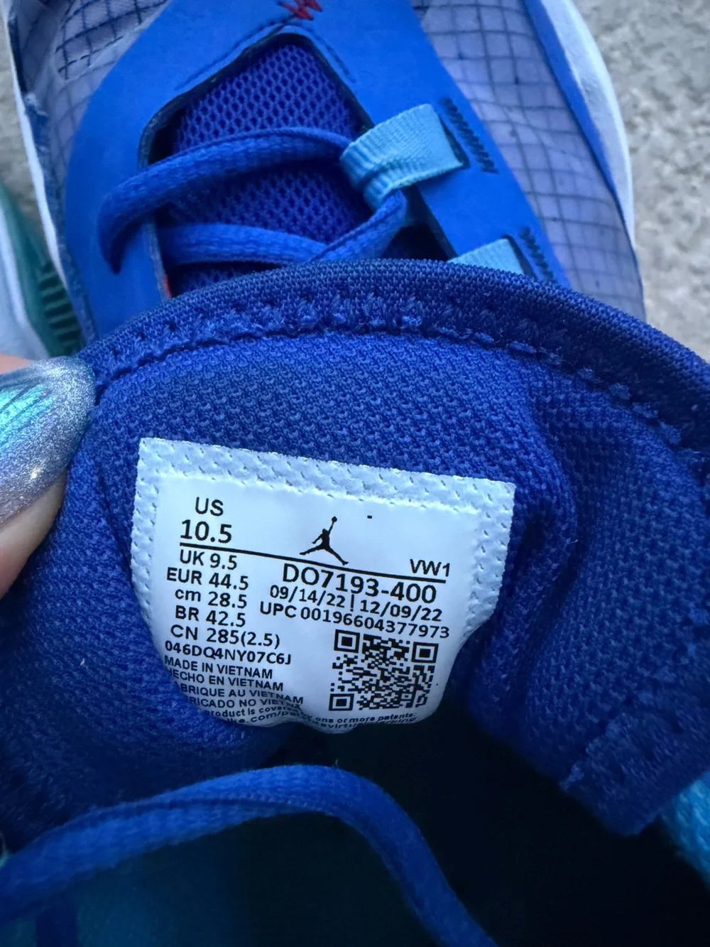 Jordan Blue and Light Blue Basketball Sneakers